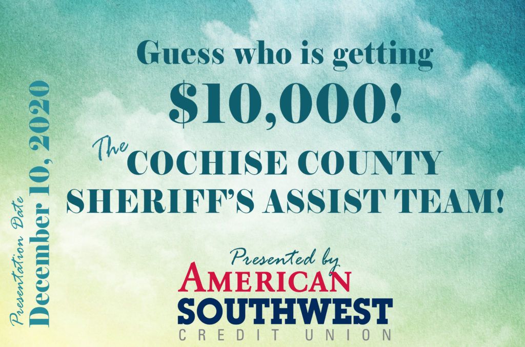 $10,000 Donation Check to Cochise County Sheriff's Assist ...