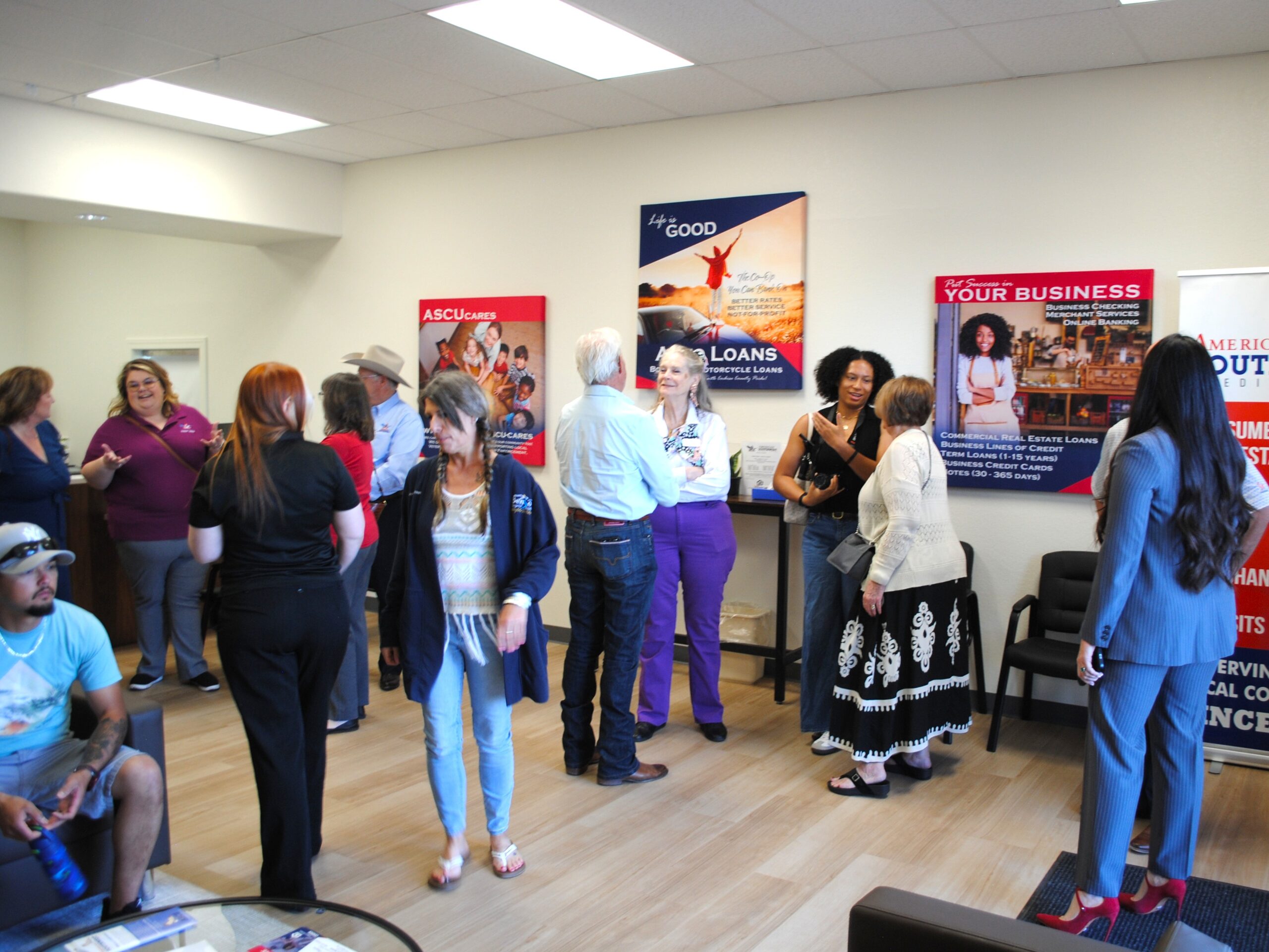 Guests mingling inside the new Benson branch